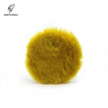 NW Меховой желтый полировальный круг Yellow wool buffing pad 150 мм