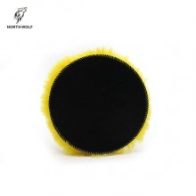 NW Меховой желтый полировальный круг Yellow wool buffing pad 125 мм