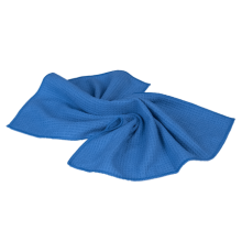 WAFFLE CLEANING TOWEL Полотенце для протирки оверлоченное 40*40 см, синее, 330гр/м2 для сушки авто A