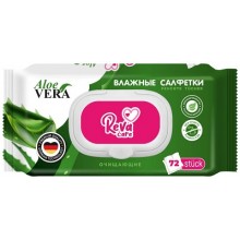 Салфетки влажные очищающие Алоэ Вера REVA CARE  72шт