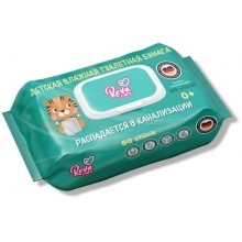 Влажная туалетная бумага детская REVA CARE  80шт