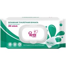 Влажная туалетная бумага REVA CARE  80шт